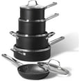 thumbnail image 4 of Starfrit The Rock 10-Piece Non-Stick Cookware Set - Stainless Steel Handles - Durable Forged Aluminum - Oven Safe - Easy to Clean – Black, 4 of 4