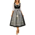 thumbnail image 2 of BRGZLK Women's German Dirndl Dress Trendy Novel Oktoberfest Costume Square Neck Lace Trim Bavarian Beer Carnival Halloween Outfit Multicolor G M, 2 of 5