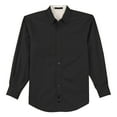 thumbnail image 5 of Yellow Rooster Men's Tall Long Sleeve Easy Care Shirt Black/ Light Stone Large Tall, 5 of 6