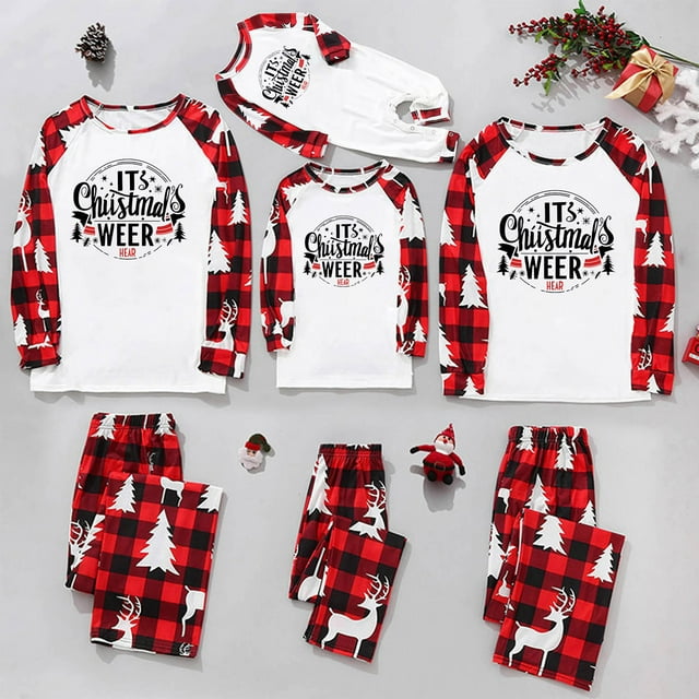 Styesk Family Christmas Pjs Matching Sets Xmas Printed Sleepwear PJS Set for Couples Holiday Family Matching Outfits