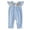 Blue, variant on AWZXDE Girls Casual Play Rompers Pumpkin Embroidered Smocked Flutter Sleeve Jumpsuit With Side Snap Closure Fall Daily Outfit Blue - 0-3 Months