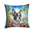 thumbnail image 2 of Boston Terrier Luau Throw Pillow 14 in x 14 in, 2 of 2
