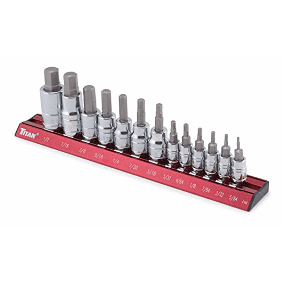 Titan 16123 13-Piece Fractional SAE Hex Bit Socket Set