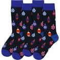thumbnail image 2 of BambooMN Men's Christmas Crew Socks - Cotton Novelty Holiday Designs - Tree Ornaments - 4 Pairs, 2 of 6