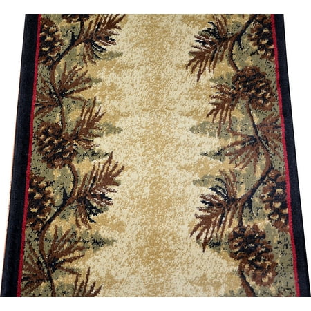 Dean Mt. Le Conte Pine Cone Lodge Cabin Carpet Rug Hallway Stair Runner - Custom Lengths - Purchase by the Linear