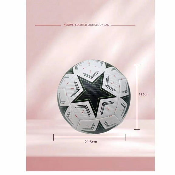 1pc Adult & Youth Standard Size 5 Hand-Stitched PU Soccer Ball, Dirt-Resistant & Durable For Outdoor/Indoor, Beach, Grass, Cement Pitch, White & Multi-Color