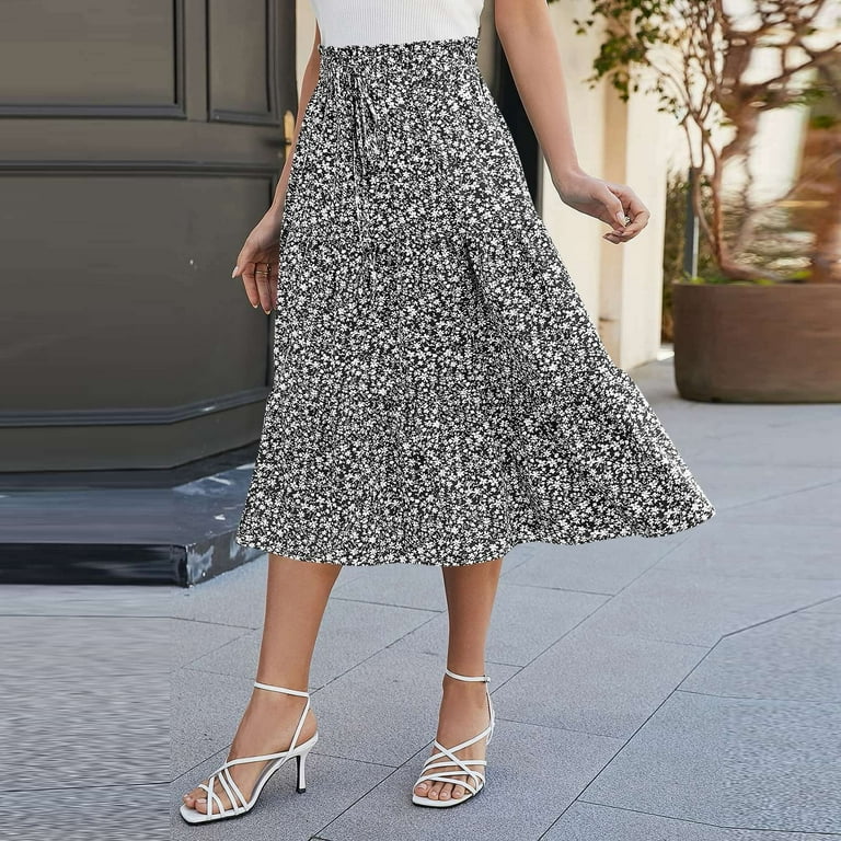 Pleated Skirt High Waisted Skirt Suit Pleated Skirt Knee Length Gray