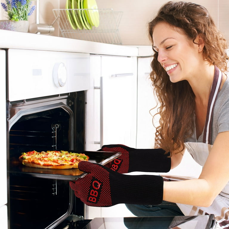 1Pair Oven Mitts Oven Gloves Oven Pot Holder Baking Cooking Heat Resistant  Kitchen Barbecue - Walmart.com