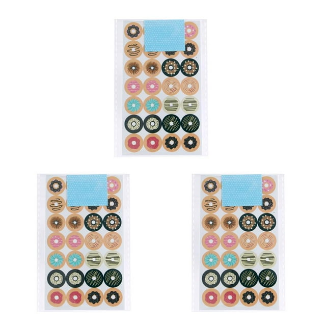 jesticaly 4 Pieces Reinforcement Labels Round Repair Subsidy Lightweight Firm Removable Hole Stickers Set Geometry Pattern Binders Doughnut 3Set