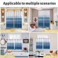 thumbnail image 6 of Haze Blue White Ombre Kitchen Curtains Small Short 39 Inch Length, Vintage Gradient Striped Aesthetics Grommet Bedroom Living Room Curtains, Light Filtering Cafe Curtain Drapes 2 Panels Set 55''x39'', 6 of 9