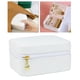 thumbnail image 5 of Organizador de joyas pequeño, estuche de viaje de 3 piezas para collares, pendientes y relojes. Blanco, 5 of 9