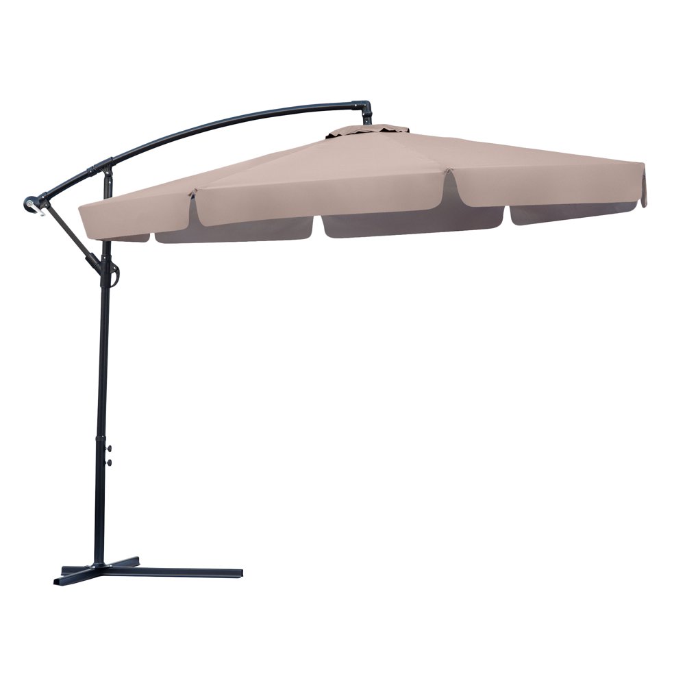 10' Scalloped Edge Offset Patio Umbrella by Home & Comfort (Tan