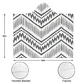 thumbnail image 3 of Wearable Blanket,Black Geometric Chevron Dot Pattern Hooded Wearable Sherpa Blanket for Adults & Teens,Winter Poncho Shawl Wrap Cape Thick Warm,50"x60", 3 of 5