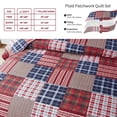 thumbnail image 3 of Quilt Set Queen/Full Size Lightweight Quilt Bedding Plaid Patchwork Bedding Twin Bedspread Coverlet Reversible Quilt Bedspread Microfibers Quilts for All Season, 3 of 7