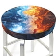 thumbnail image 3 of Balery Red And Blue Flame Waves Round Bar Stool Seat Covers Velvet Fabric Adjustable Protects from Scratches and Stains for 14-17 Inch Chair- 13 inch, 3 of 7