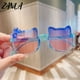 thumbnail image 3 of Gafas de sol con forma de gato para niños, lentes de sol con montura de gafas de sol con lazo rosa, moda para chicas y niños, gafas UV400 para bebés 2023, 3 of 4