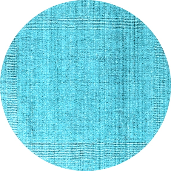Ahgly Company Indoor Round Oriental Light Blue Industrial Area Rugs, 6' Round