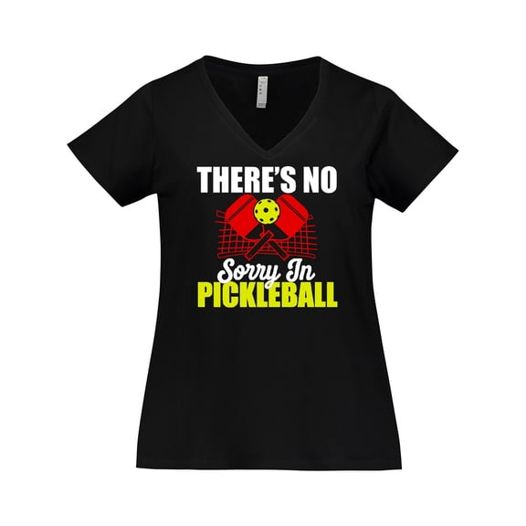 Inktastic Pickleball Women's Plus Size V-Neck T-Shirt
