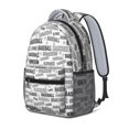 thumbnail image 2 of Baseball Words and Icons White Backpack for School, Cute School Bag with Adjustable Shoulder Straps and Padded Back, 15.3"x11"x6.7", 2 of 5