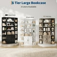 thumbnail image 5 of 75" Tall Book Shelf and Bookcase,6 Tier Bookshelf with Doors and Open Shelves,Freestanding Wood Display Shelves with Book Storage Cabinet for Home Office, Living Room, 5 of 7