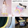 thumbnail image 4 of 11m Yellow Sequin Chiffon Lace Edge Trim Gathered Ruffle Elastic Organza Fabric Ribbon 3cm Pleated Mesh Stretch Fringe Trim for Cloth Craft Sewing Embroidered Wedding Party Decor, 4 of 5