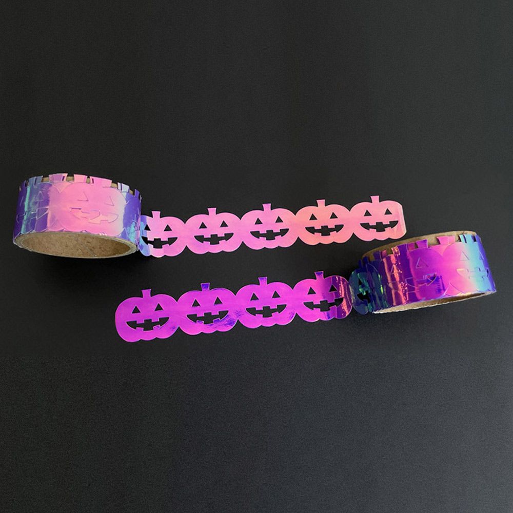 Colorful Decor DIY Photo Album Masking Tape Laser Foil Sticker Glitter  Washi Tape Hollow Pumpkin Tape PURPLE 