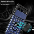 thumbnail image 4 of SOATUTO For Google Pixel 8 5G/Pixel 8 Pro Case Built-in Card Holder & Kickstand & Slide Camera Cover Fit Magnetic Car Mount Holder Case For Google Pixel 8/Google Pixel 8 Pro - Pixel 8,Blue, 4 of 8