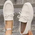 thumbnail image 6 of Xfvqtps Slip on Loafers Womens Casual Shoes Bow Detail Moccasins Round Toe Flat Shoes Comfortable Walking Shoes for Women Beige, 6 of 9