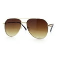 thumbnail image 6 of Mens Classic Luxury Mogul Tear Drop Shape Offcer Metal Rim Racer Sunglasses Gold - Brown, 6 of 8