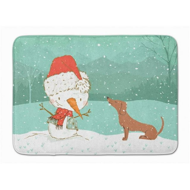Carolines Treasures CK2084RUG Tapis en Mousse à Mémoire de Forme Lavable en Machine Rouge Dachshund Snowman Noël