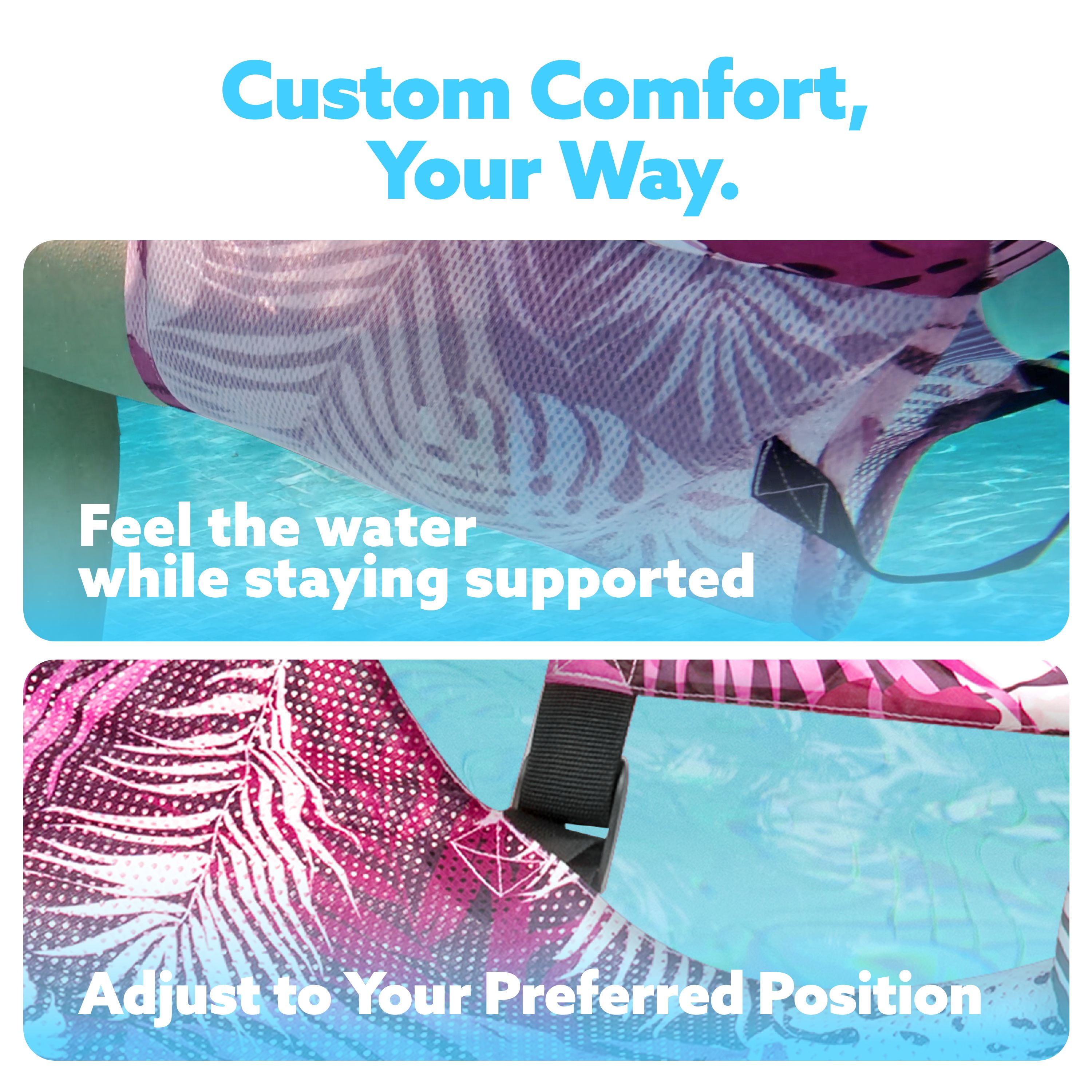Joyfy Pool Floats Chairs Adult Inflatable Pool Lounge Chairs Hammock Water Floating Chair Tropical Plants Pattern Swimming Pool Float for Pool Party Summer Water Fun