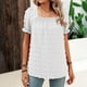 thumbnail image 3 of Blusa de gasa con cuello cuadrado de manga corta de color sólido de verano para mujer OAVQHLG3B Store  lin121212, 3 of 4
