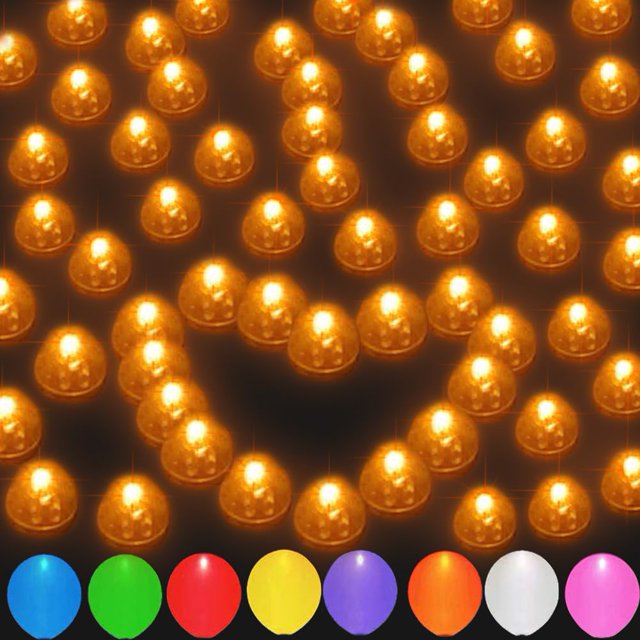Mini-luces LED JjGoo, 100 unidades, 1,7 cm, resistentes al agua, color naranja