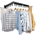 thumbnail image 4 of Mintazer Retractable Wall Mounted Clothes Hanger, 360° Foldable Laundry Clothes Drying Rack Collapsible Clothing Racks with Hooks for Hanging Clothes, Towels, Socks, 52”/Black, 4 of 10