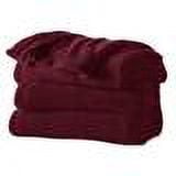 Sunbeam Microplush Electric Heated Warming Throw Blanket Garnet