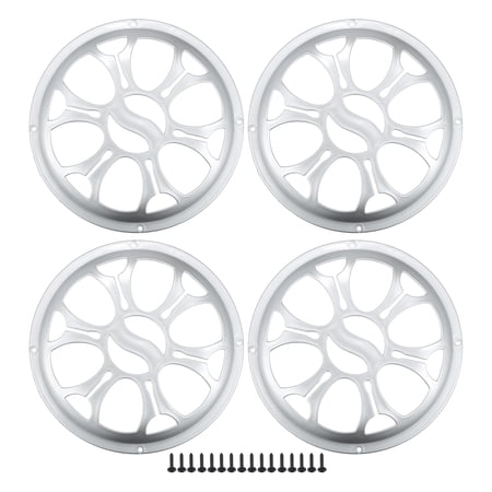 Unique Bargains 4 Pcs 8" Car Speaker Grills Cover Round 8 Inch Audio Subwoofer Protector with Screws ABS Silver Tone
