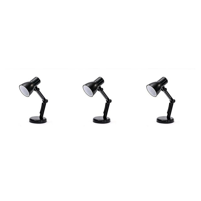 Langgg Mini Reading Lamp Adjustable Folding Reading Light Eye Protection Table Lamp For Home Room Warm Night Light Laptop Desk Lights black 3Set