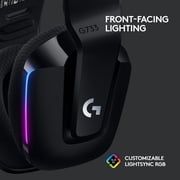 Logitech G733 LIGHTSPEED Wireless Gaming Headset with suspension headband, LIGHTSYNC RGB, Blue VO!CE mic technology and PRO-G audio drivers, Black