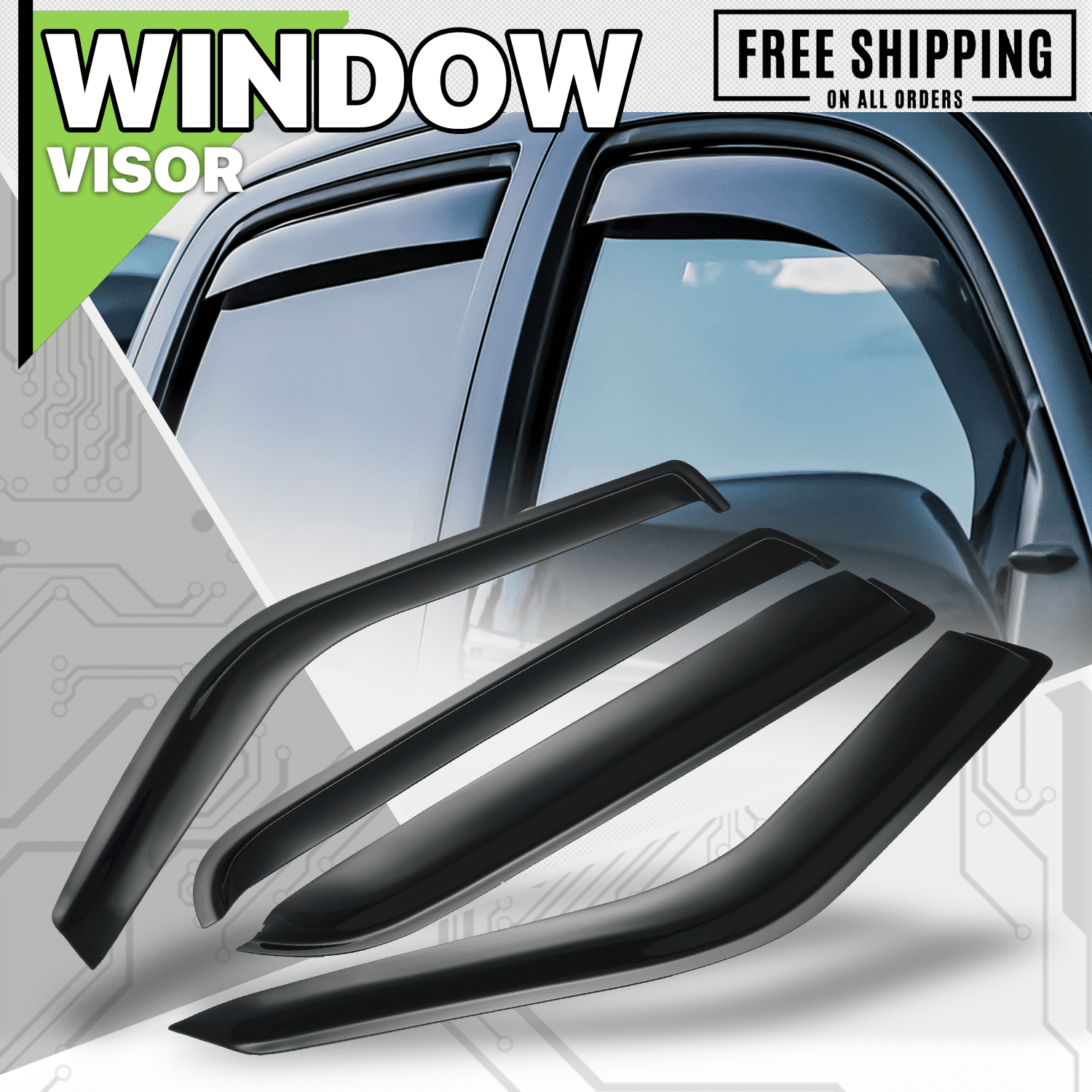 Magshion Set of 4 Window Visor Shade Vent Rain Wind Deflector Guard for 97-17 Ford Expedition / 98-17 Lincoln Navigator