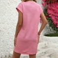 thumbnail image 5 of Sakmal Short Summer Dresses Mini T Shirt Pink Dress Shift Short Sleeve Dresses with Pockets, 5 of 5