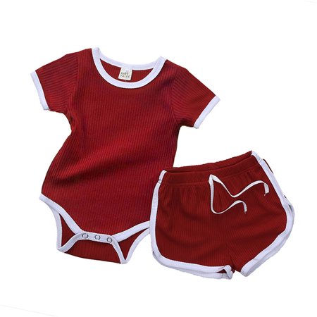 

adviicd Girl Clothes Baby Boys Girls Cotton Ribbed Summer Colour Block Teen Clothes for Girls