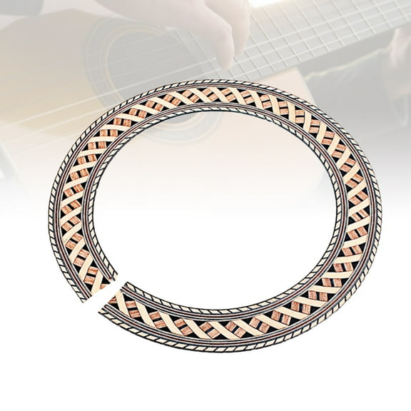 LULULION Easy Apply Guitar Rosette Decal Khaki Curved Sound Hole Sticker