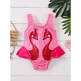 thumbnail image 2 of TSEXIEFOOFU Baby One Piece Swimsuit Cartoon Crown Swan Print Sleeveless Round Neck Design Slim Summer Bikini, 2 of 8