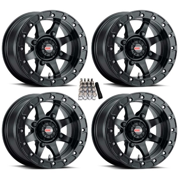 GMZ Podium Beadlock UTV Wheels Black 14x8/14x10 Polaris RZR 1000 XP