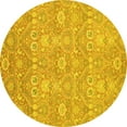thumbnail image 1 of Ahgly Company Indoor Round Oriental Yellow Modern Area Rugs, 6' Round, 1 of 4