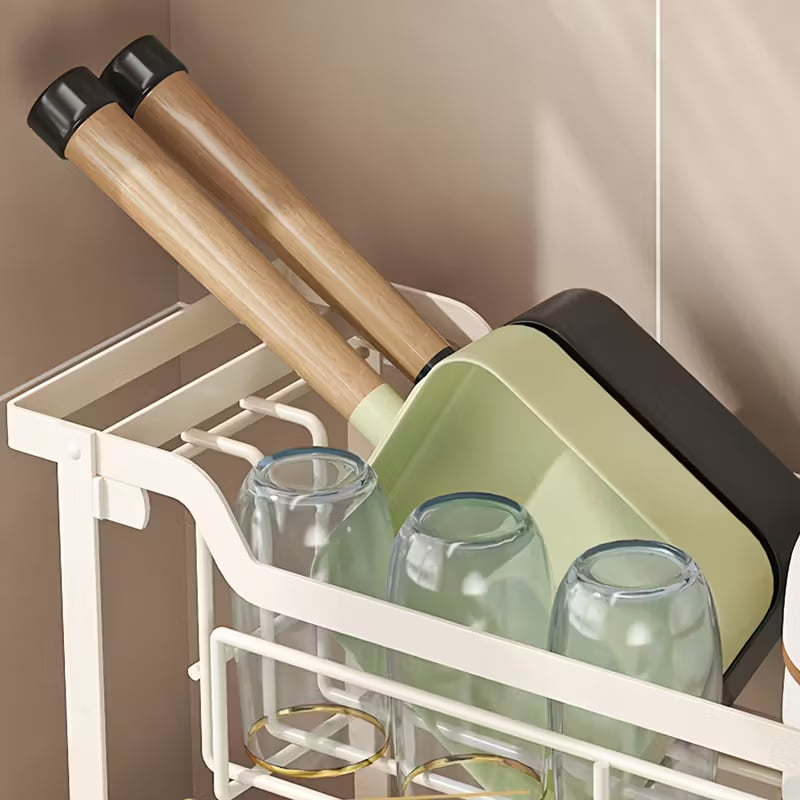 Luckytree 2-Tier Dish Drying Rack, Large Space-Saving Dish Racks,Narrow Dish Drainer for Kitchen Counter Organizer ,6.7"W x 17"L,Black