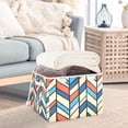 thumbnail image 3 of Yayeee Collapsible Cube Storage Bin with Lid Fabric Closet Decorative Basket with Handles, Blue Geometric, 3 of 7