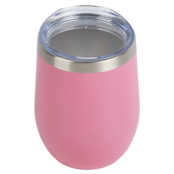 MAYUJIAA 12oz 304 Stainless Steel Eggshell Cup U Shape Insulation Wine Cup Big Belly Eggshell Cup Pink 12oz HW313-87979