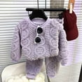 thumbnail image 2 of Gubotare Little Girls Pajamas Girls Pajama Sets Snug Fit Long Sleeve Ruffle Sleepwear, Soft and Breathable Kids PJs Size 8-9 (Purple,8-9 Years), 2 of 4