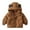 Brown, variant on GYRATEDREAM Baby Boys Girls Winter Padded Jacket Toddler Hooded Bear Ears Long Sleeve Zipper Down Jacket Kids Warm Thicken Puffer Outerwear Brown for 2-8Y